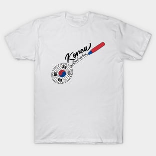 South Korea Flag of Badminton Racquet Support (Korea) Badminton Flag T-Shirt